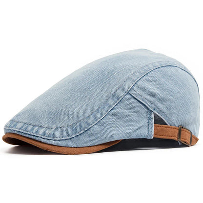 Herre Denim Sixpence Med Justerbar Pasform – Klassisk Newsboy-kasket Til Hverdagsbrug, Fritid Og Afslappede Outfits