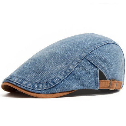 Herre Denim Sixpence Med Justerbar Pasform – Klassisk Newsboy-kasket Til Hverdagsbrug, Fritid Og Afslappede Outfits