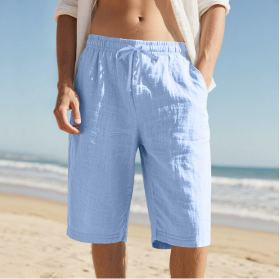 Herre Fritidsshorts Med Elastisk Talje – Knælang Model Med Snøre Til Strandferier