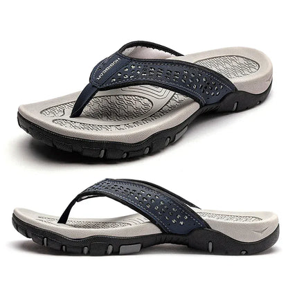 Herre Flip-flops Med Tekstureret Sål – Afslappede Sommersandaler Til Strand, Ferie, Fritid Og Udendørsbrug
