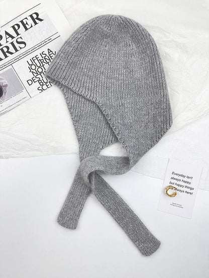 Gorro de invierno de punto para mujer, con orejeras y cordones para atar - gorro suave y cálido con protección para las orejas para días fríos, uso diario y exteriores