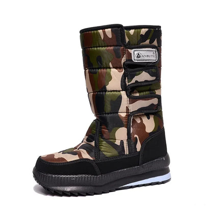 Botas de nieve impermeables hasta media pantorrilla para hombre con diseño aislante y suela antideslizante – Cálidas botas de invierno para días fríos, actividades al aire libre y actividades invernales