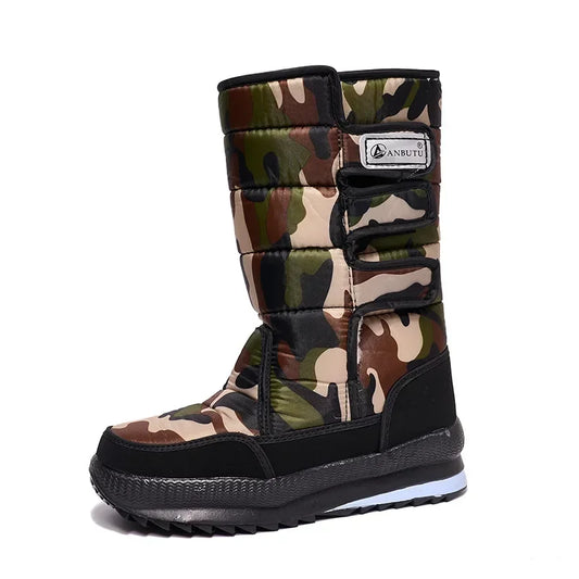 Herre Vandtætte Mid-calf Sneboots Med Isoleret Design Og Skridsikker Sål – Varme Vinterstøvler Til Kolde Dage, Udendørsbrug Og Vinteraktiviteter