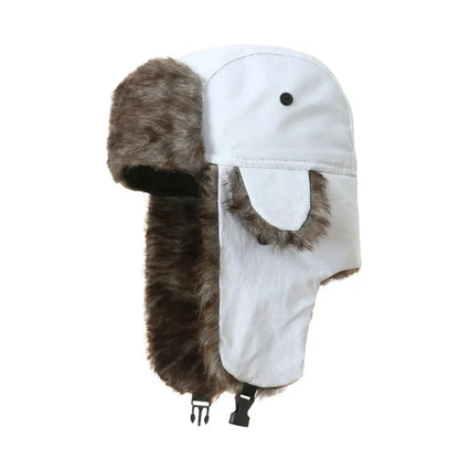 Pánská aviator trapper čepice z umělé kožešiny se zatepleným provedením, dlouhými klapkami na uši a páskem pod bradou – teplá zimní čepice do chladných dnů a na ven