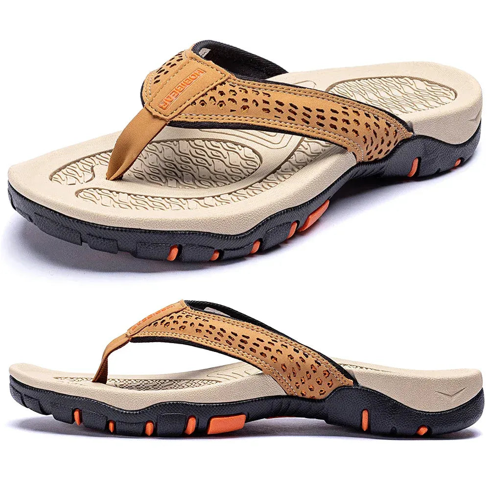 Herre Flip-flops Med Tekstureret Sål – Afslappede Sommersandaler Til Strand, Ferie, Fritid Og Udendørsbrug