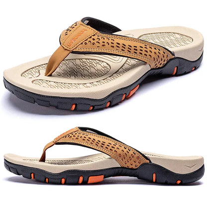 Herre Flip-flops Med Tekstureret Sål – Afslappede Sommersandaler Til Strand, Ferie, Fritid Og Udendørsbrug