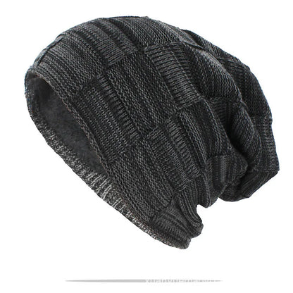 Dámská strukturovaná pletená čepice typu slouchy s pružností a ležérním patchworkovým designem - teplá zimní čepice na chladné dny, pro každodenní nošení a volný čas