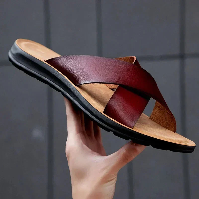 Herresandaler med Krydsremme og Komfortabel Slip-On Sommerstil