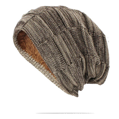 Dámská strukturovaná pletená čepice typu slouchy s pružností a ležérním patchworkovým designem - teplá zimní čepice na chladné dny, pro každodenní nošení a volný čas