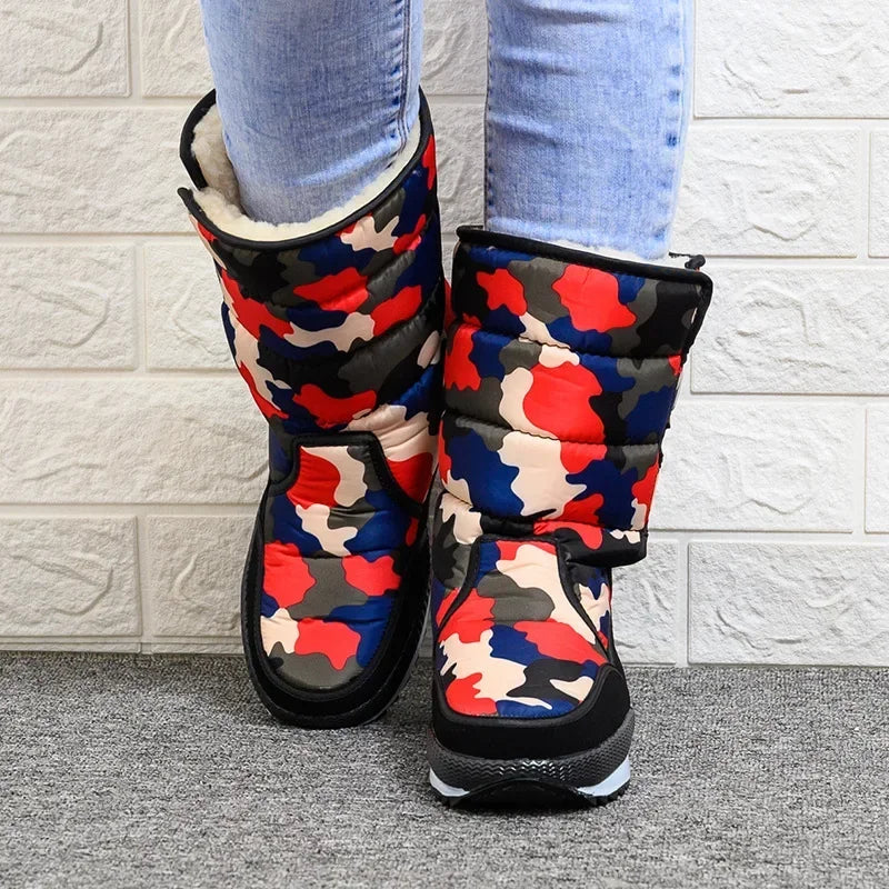 Botas de nieve impermeables hasta media pantorrilla para hombre con diseño aislante y suela antideslizante – Cálidas botas de invierno para días fríos, actividades al aire libre y actividades invernales