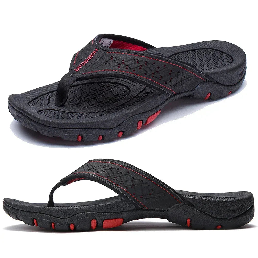Herre Flip-flops Med Tekstureret Sål – Afslappede Sommersandaler Til Strand, Ferie, Fritid Og Udendørsbrug