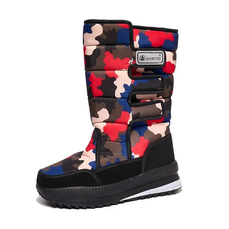 Botas de nieve impermeables hasta media pantorrilla para hombre con diseño aislante y suela antideslizante – Cálidas botas de invierno para días fríos, actividades al aire libre y actividades invernales