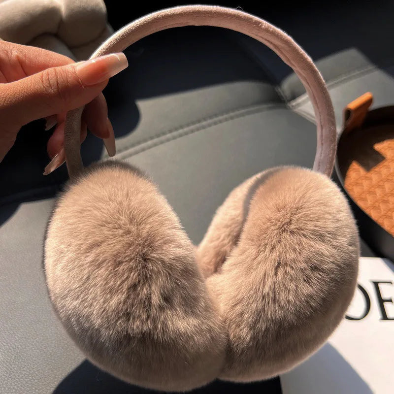 Orejeras de invierno para mujer de piel sintética - orejeras suaves y cálidas para esquí, viajes y actividades al aire libre