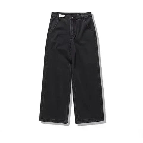 Vaqueros de pierna recta para hombre con denim lavado, detalles rasgados y bordes sin rematar - Vaqueros relajados para uso diario, ocio y estilo casual