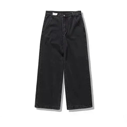 Vaqueros de pierna recta para hombre con denim lavado, detalles rasgados y bordes sin rematar - Vaqueros relajados para uso diario, ocio y estilo casual