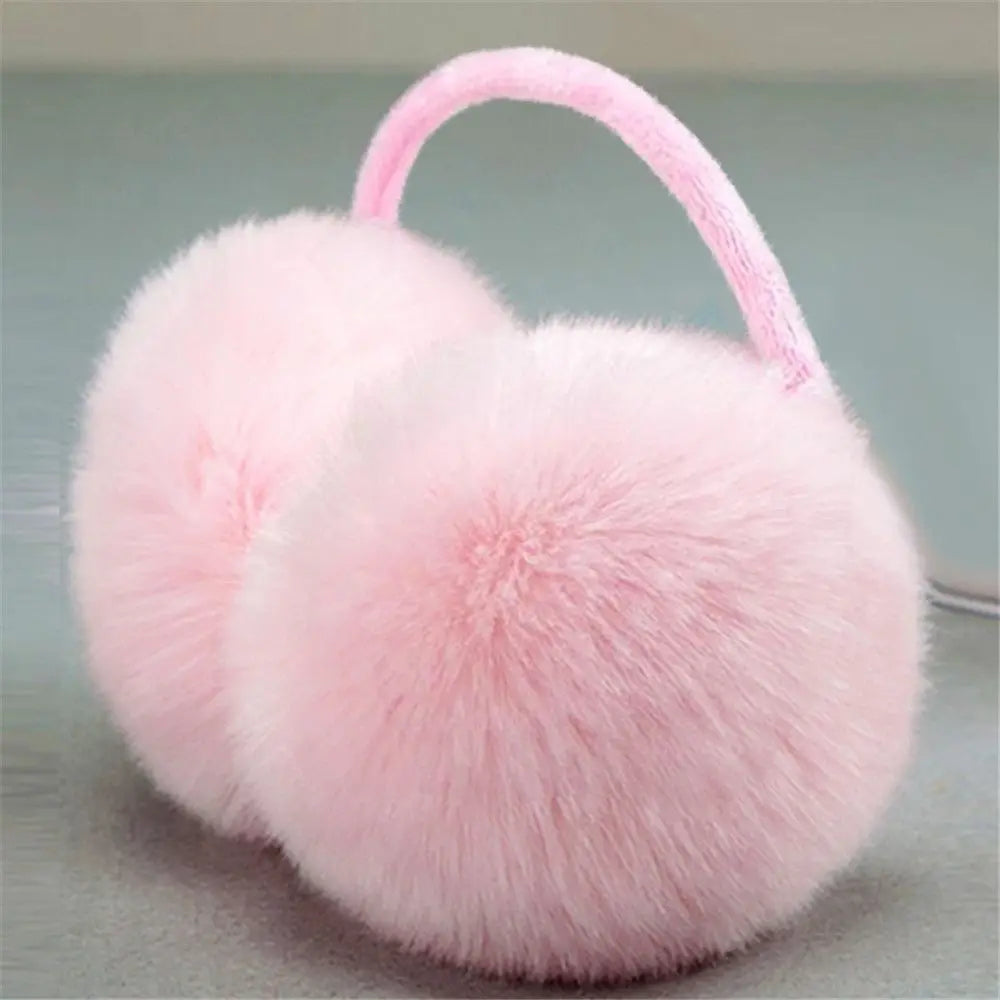 Women's padded plush earmuffs with soft thermal headband - warm winter earmuffs for travel, cold days, and outdoor use