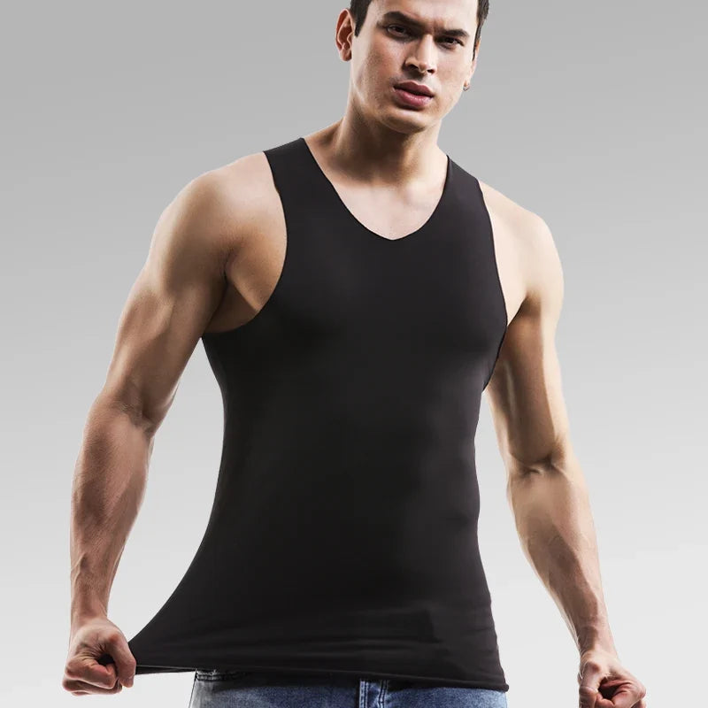 Camiseta interior térmica de forro polar para hombre, con diseño sin costuras y corte ajustado - Capa base cálida para días fríos, combinar en capas y actividades al aire libre