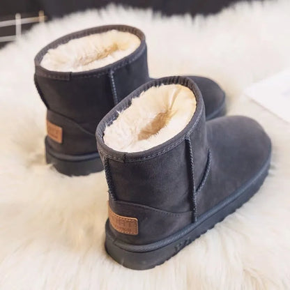 Botas de nieve impermeables para mujer con forro de felpa y suela de plataforma antideslizante - botines de invierno para días fríos, uso diario y actividades al aire libre