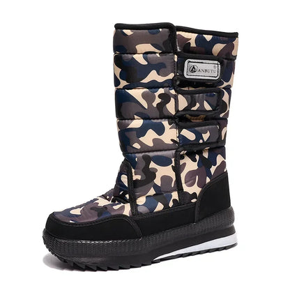 Botas de nieve impermeables hasta media pantorrilla para hombre con diseño aislante y suela antideslizante – Cálidas botas de invierno para días fríos, actividades al aire libre y actividades invernales