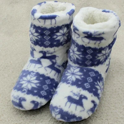 Papuci de casă și botine de iarnă călduroase pentru femei, cu design festiv de Crăciun – încălțăminte de iarnă confortabilă pentru acasă, Crăciun, relaxare și purtare zilnică