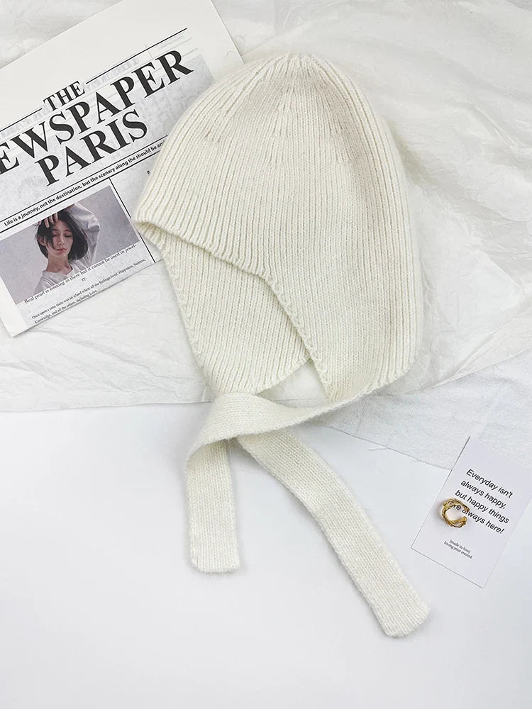 Gorro de invierno de punto para mujer, con orejeras y cordones para atar - gorro suave y cálido con protección para las orejas para días fríos, uso diario y exteriores