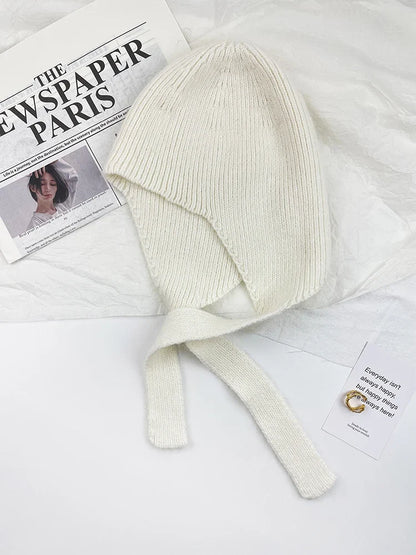Gorro de invierno de punto para mujer, con orejeras y cordones para atar - gorro suave y cálido con protección para las orejas para días fríos, uso diario y exteriores