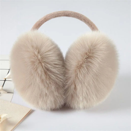 Women's padded plush earmuffs with soft thermal headband - warm winter earmuffs for travel, cold days, and outdoor use