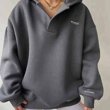 Dame Oversized Hættetrøje Med Sænkede Skuldre Og Afslappet Pasform – Komfortabel Pullover Til Hverdagsbrug, Fritid Og Casual Stil