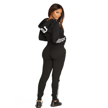 Conjunto deportivo de mujer con capucha – Conjunto informal de 2 piezas para gimnasio, tiempo libre, relajarse y uso diario