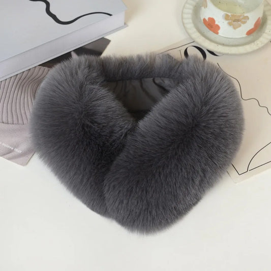 Women's Faux Fur Scarf With Soft Cross-Over Closure - Thick And Warm Winter Accessory For Cold Days, Everyday Wear And Elegant Style
