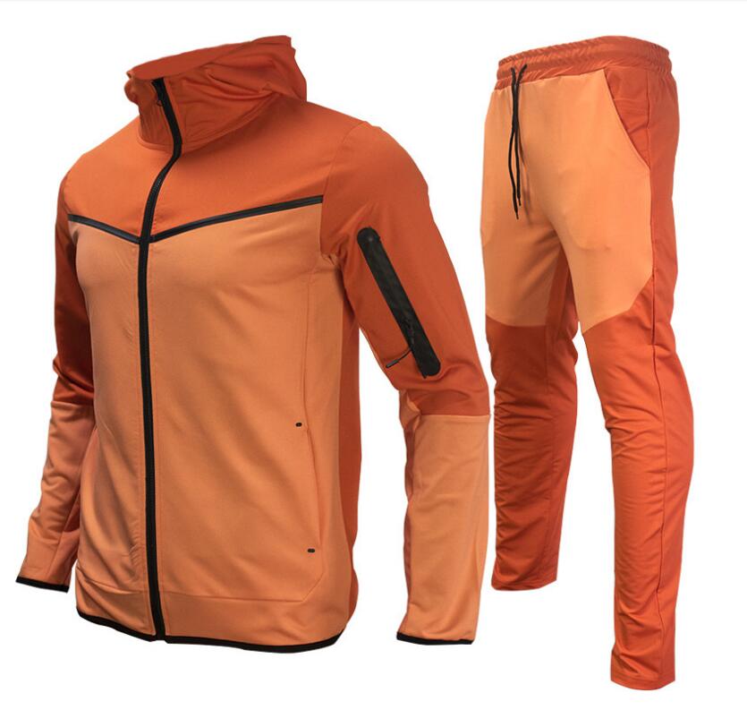 Trening bărbătesc din 2 piese, cu glugă, fermoar și pantaloni jogger tapered cu șnur – set sport pentru antrenament, timp liber și uz zilnic