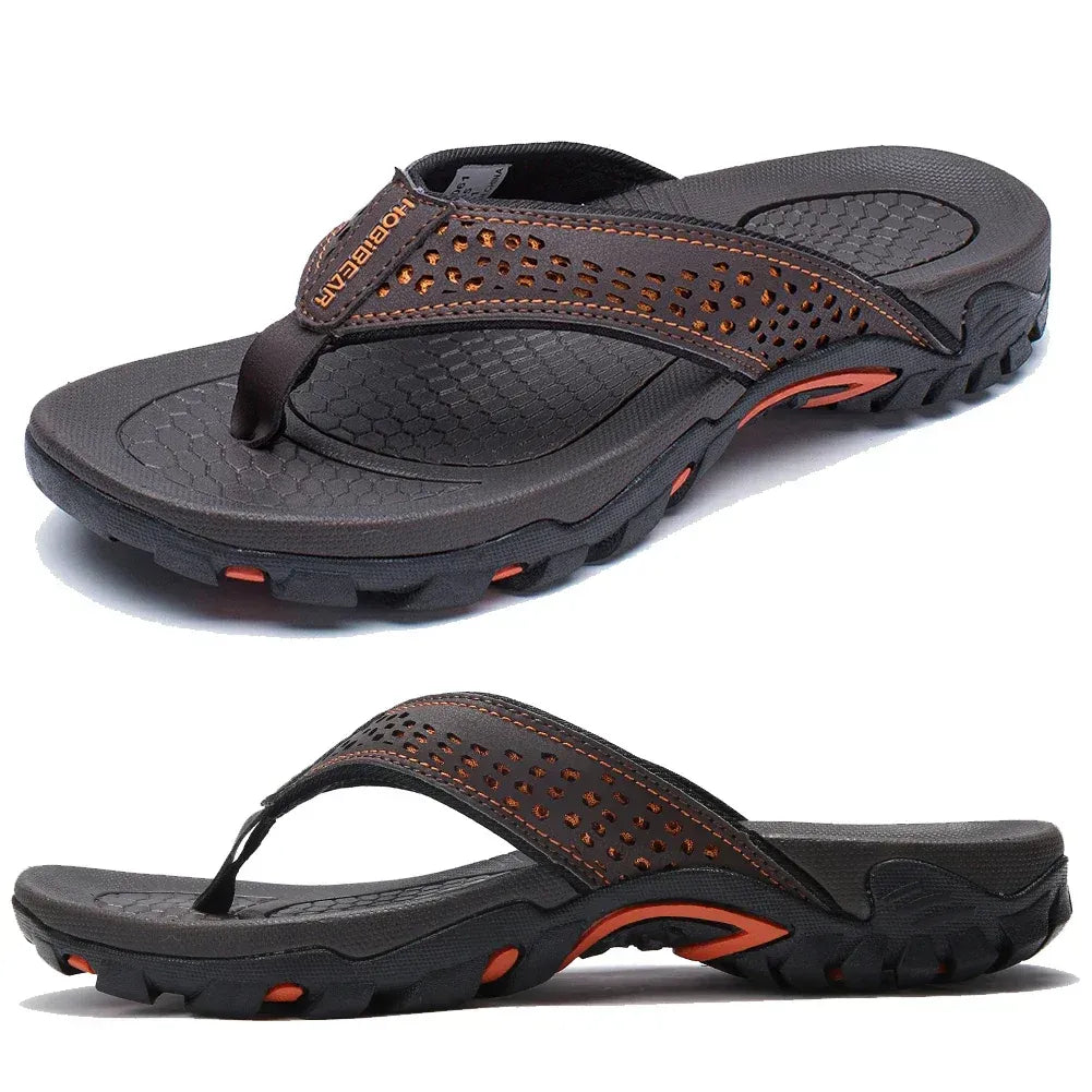 Herre Flip-flops Med Tekstureret Sål – Afslappede Sommersandaler Til Strand, Ferie, Fritid Og Udendørsbrug