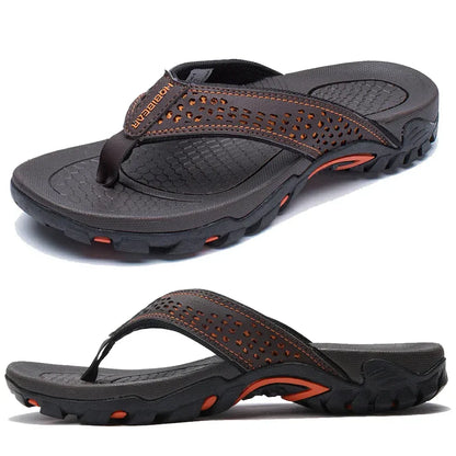 Herre Flip-flops Med Tekstureret Sål – Afslappede Sommersandaler Til Strand, Ferie, Fritid Og Udendørsbrug