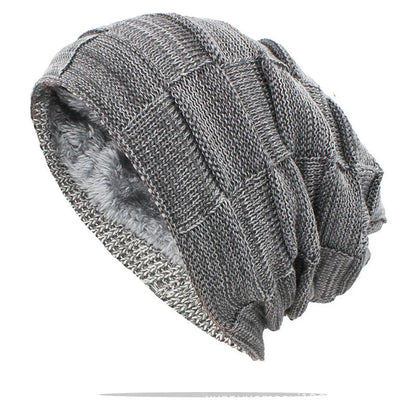 Dámská strukturovaná pletená čepice typu slouchy s pružností a ležérním patchworkovým designem - teplá zimní čepice na chladné dny, pro každodenní nošení a volný čas