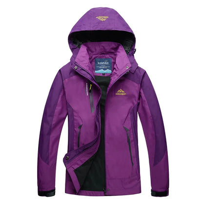 Chaqueta de trekking impermeable para mujer con capucha - Prenda de abrigo ligera para senderismo, hiking y actividades al aire libre con tiempo lluvioso