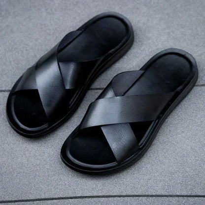 Herresandaler med Krydsremme og Komfortabel Slip-On Sommerstil
