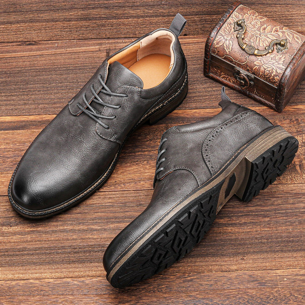 Botines elegantes para hombre con suela antideslizante - Calzado cómodo para el día a día, la oficina, fiestas y ocasiones formales