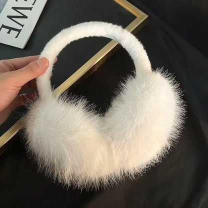 Women's faux fur earmuffs with soft, foldable design - warm winter earmuffs for cold days, everyday wear, and outdoor use