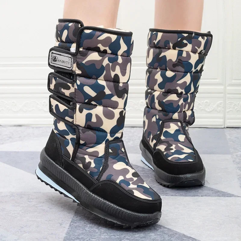 Botas de nieve impermeables hasta media pantorrilla para hombre con diseño aislante y suela antideslizante – Cálidas botas de invierno para días fríos, actividades al aire libre y actividades invernales
