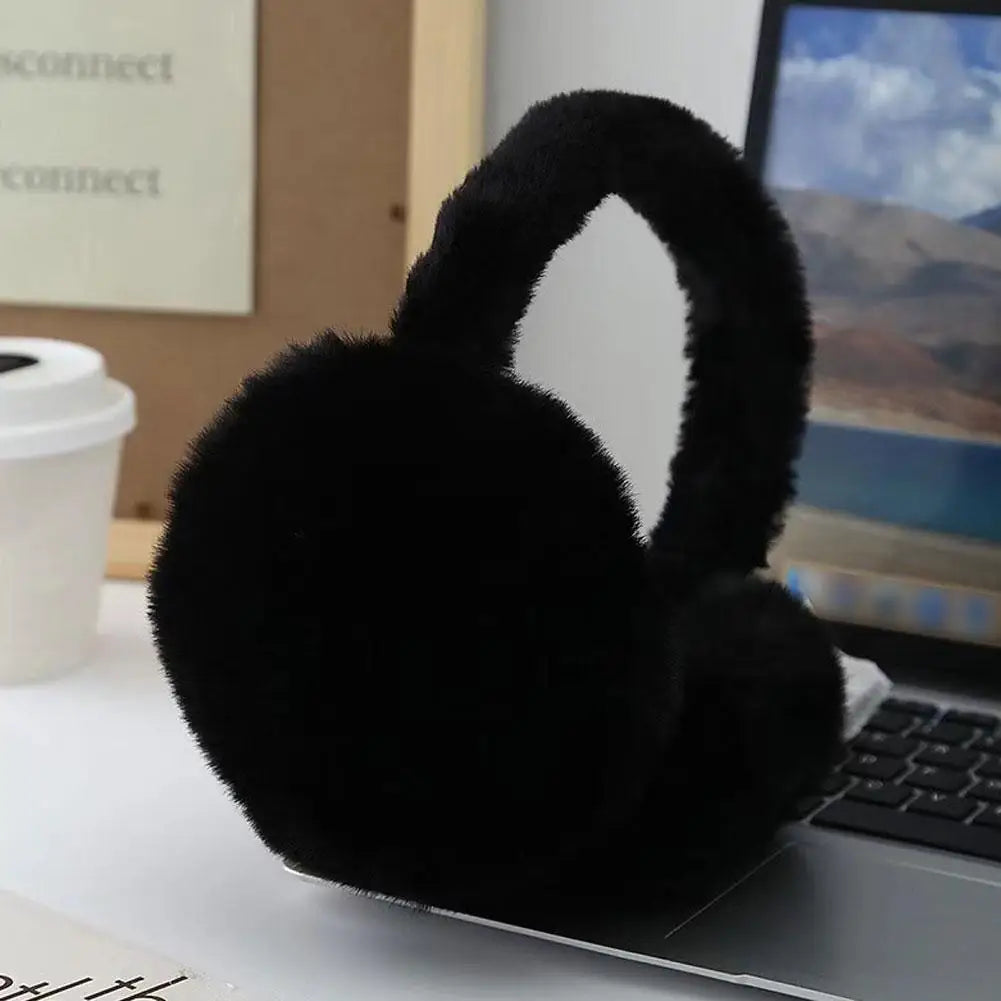 Women's plush winter earmuffs with windproof and foldable design - warm earmuffs for cold days, everyday wear and outdoor use
