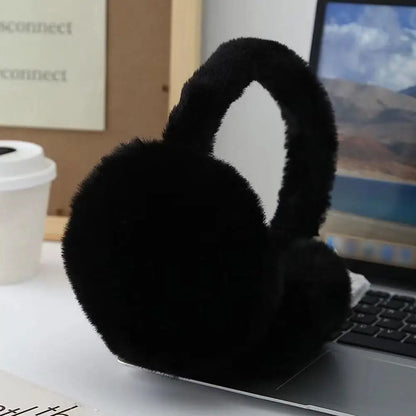 Women's plush winter earmuffs with windproof and foldable design - warm earmuffs for cold days, everyday wear and outdoor use