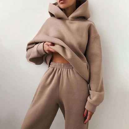 Women's 2-Piece Set with Hoodie and Jogger Pants - Soft and Comfortable Tracksuit for Everyday Wear, Relaxation, Leisure, and Casual Style
