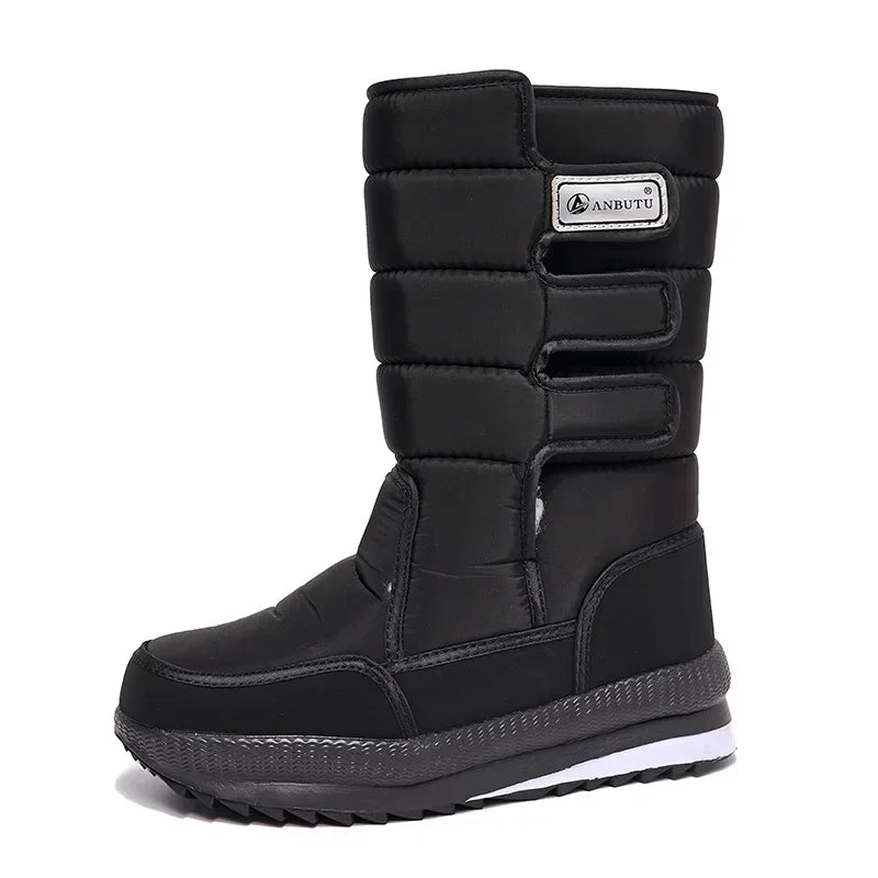 Botas de nieve impermeables hasta media pantorrilla para hombre con diseño aislante y suela antideslizante – Cálidas botas de invierno para días fríos, actividades al aire libre y actividades invernales