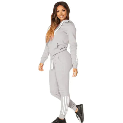 Conjunto deportivo de mujer con capucha – Conjunto informal de 2 piezas para gimnasio, tiempo libre, relajarse y uso diario