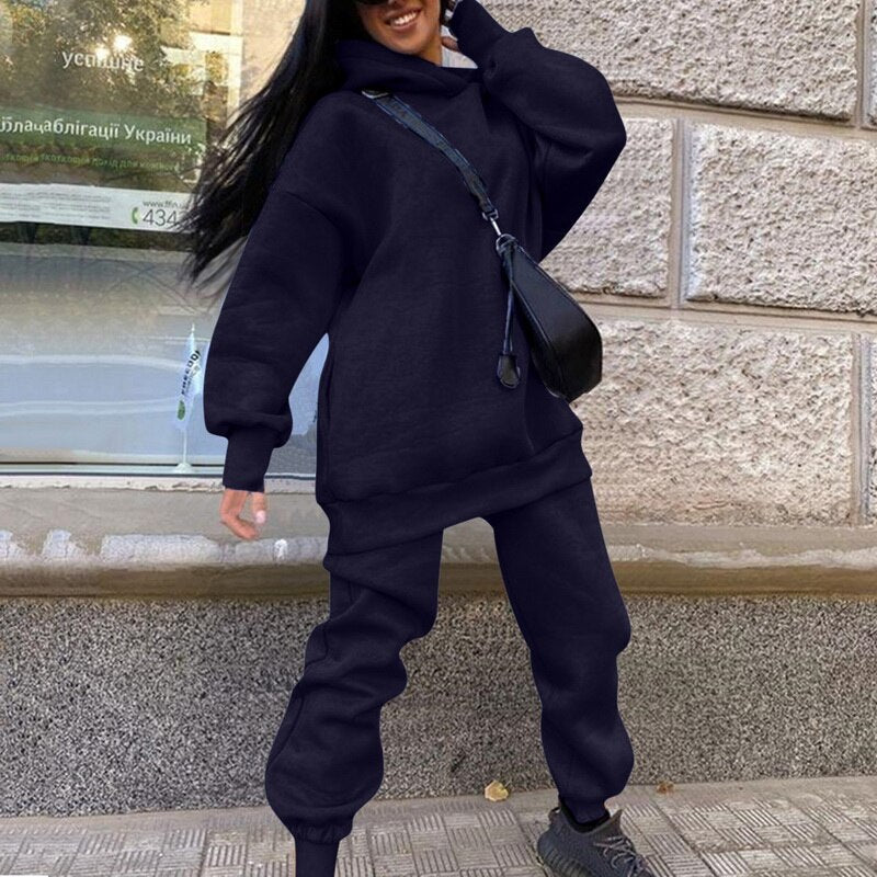 Dame Oversized Hættetrøje Og Jogger Træningssæt