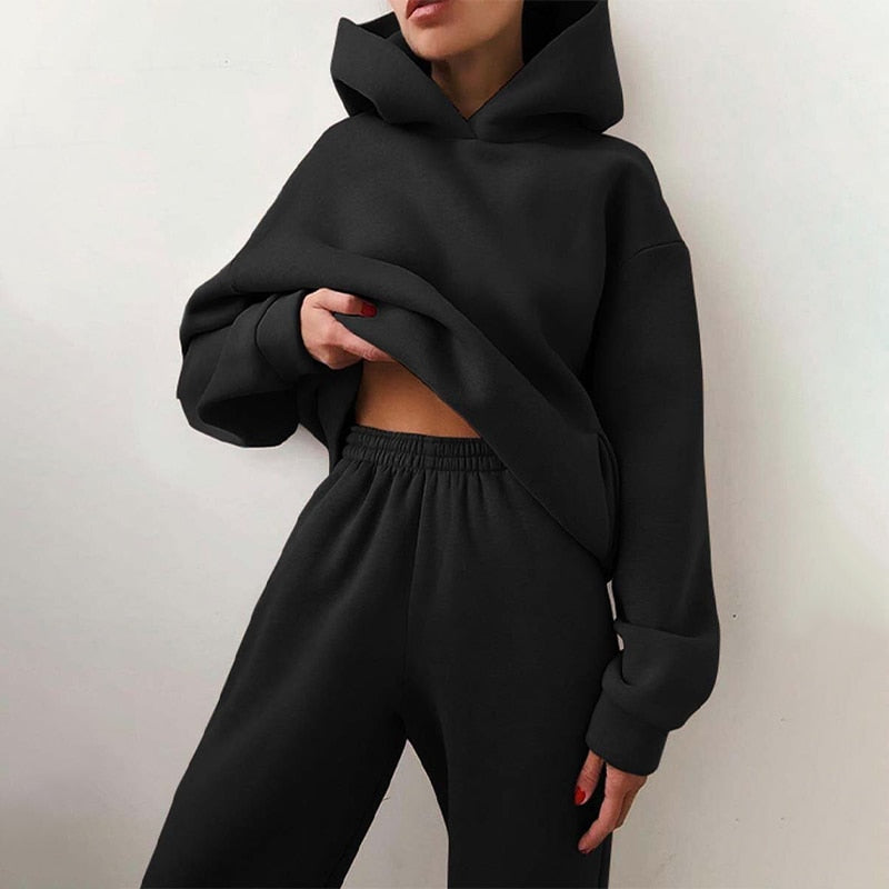 Women's 2-Piece Set with Hoodie and Jogger Pants - Soft and Comfortable Tracksuit for Everyday Wear, Relaxation, Leisure, and Casual Style