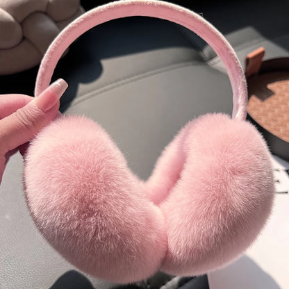 Orejeras de invierno para mujer de piel sintética - orejeras suaves y cálidas para esquí, viajes y actividades al aire libre