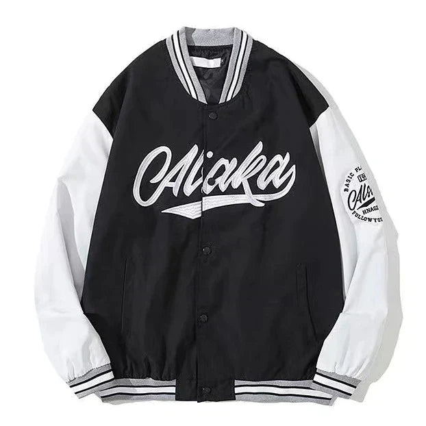 Dámská oversized bomber bunda s závodním potiskem - retro streetwear bunda pro každodenní nošení, volný čas a městský styl