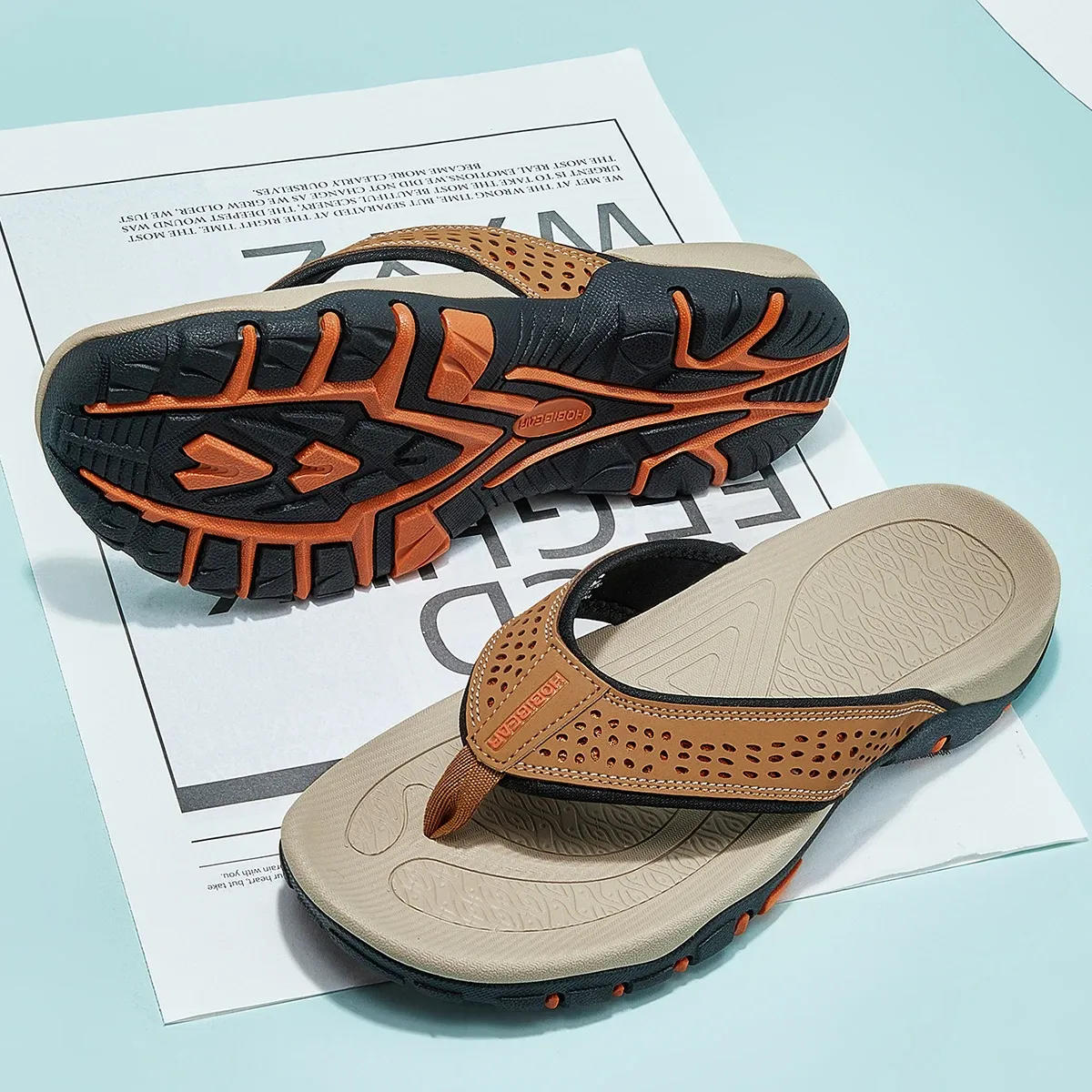 Herre Flip-flops Med Tekstureret Sål – Afslappede Sommersandaler Til Strand, Ferie, Fritid Og Udendørsbrug