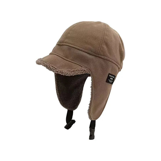 Women's Fleece-Lined Winter Trapper Hat with Ear Flaps, Curved Brim and Adjustable Strap – Warm Winter Hat for Cold Days and Outdoor Use